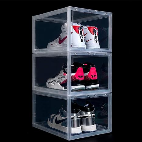 Amazon シューズケース クリアケース シューズボックス 靴収納ボックス 引き出し シューズボックス クロゼット 収納ケース 大容量 下駄箱 靴箱 整理 多層 開閉扉 小物 文房具 化粧品収納 組立て式 組み合わせ自由 玄関収納 コンパクト スッキリに収納 軽量 積み重ね可能