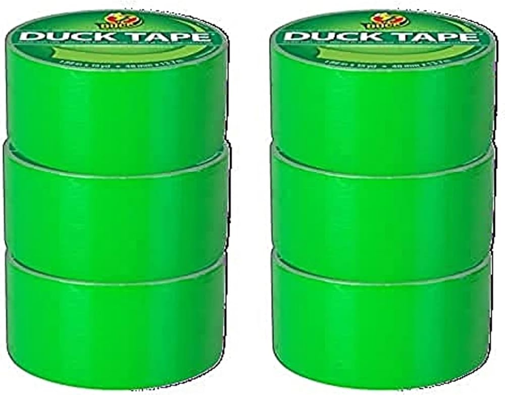 Duck Tape Solid Colours Neon Green 48mm x 13.7m Pack of 6