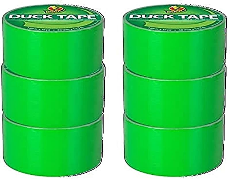 Duck Tape Solid Colours Neon Green 48mm x 13.7m Pack of 6