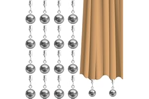 YTESEERY 16 Pack Outdoor Curtain Weights, Heavy Duty Drapery Weights for Patio Pergola Cabana Gazebo, Stainless Steel Clips Down Curtain, Garden Flag, Shower Curtains, Tablecloth, Useful Curtain Weight Ball