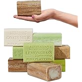 Australian Botanical Goat Milk Soap, 6.6 OZ Bars Eucalyptus, Sandalwood, Coconut, Oat Milk, Aloe Vera, Lemongrass, and Tea Tree, Goat Soap Enriched with Organic Shea Butter, Variety Pack of 8