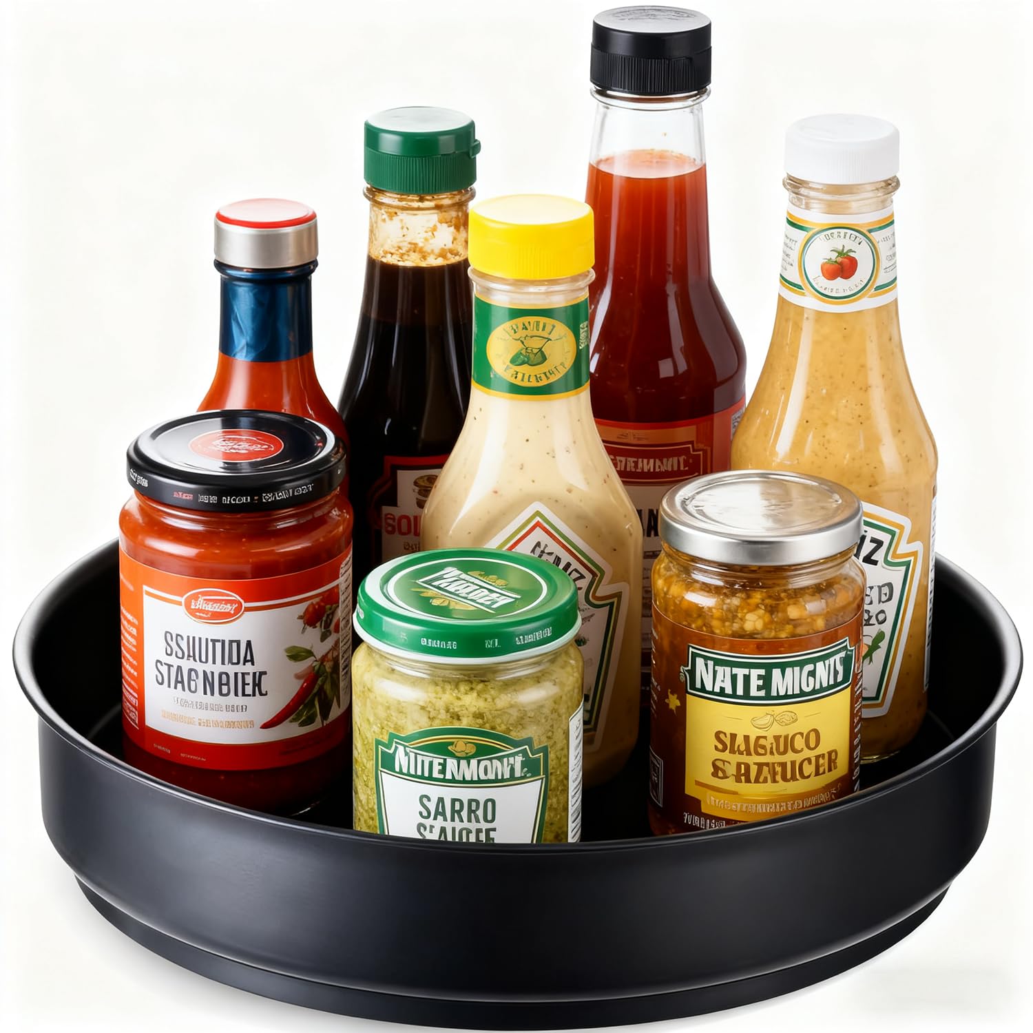 PIGPIGFLY Lazy Susan Turntable,Kitchen Storage Rack,Rotating Spice Rack,Stainless Condiments Organizer,Kitchen Storage & Organisation(31cm)