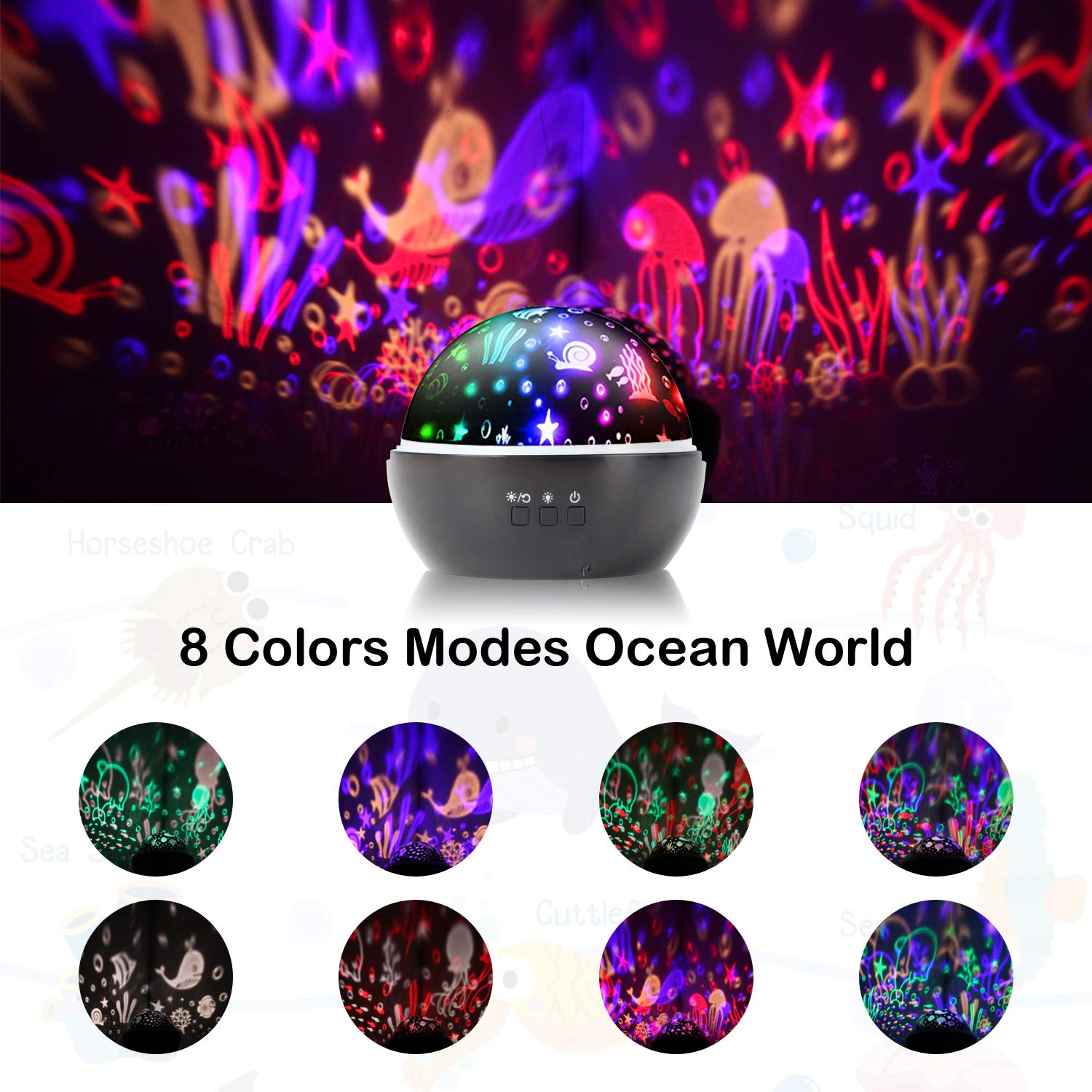 Vcom Projecteur Oceanique Cadeaux Pour Enfants Veilleuse Rotative Pour Chambre De Bebe Nuit Etoilee Projecteur Lumiere Pour La Maison Partie Anniversaire Lumieres Enfants Cadeau Veilleuse Etoile Luminaires Interieur Luminaires Eclairage