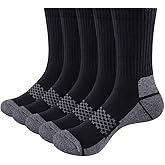 YUEDGE Mens Socks Moisture Wicking Cushioned Crew Socks Performance Gym Tennis Training Athletic Socks for Men