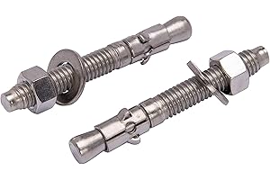 Bolt Dropper Stainless Steel Wedge Anchors - 3/8" x 3" Corrosion Resistant Concrete Fasteners - Commercial Grade Anchor Bolt, Nuts, and Washers Included - Pack of 10