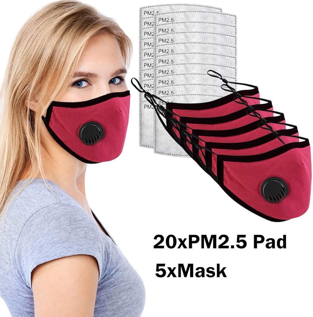 Harpily 5PCS Algodon Reutilizables con Válvula para adulto 20PCS Filtro