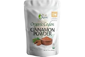 True Organic Pure Ceylon Cinnamon Powder, 1 lb, Premium Grade, Gluten Free, USDA & Kosher Certified, Organic Ground Cinnamon powder, Non-GMO, Ceylon Premium Quality