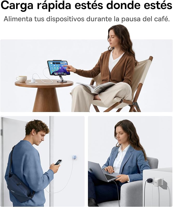 Carregador USB C de 45W GAN com cabo de 1 m, adaptador de carregamento rápido PPS PD para Samsung S25 Ultra/S24, iPhone 17/16/15 Pro MAX, iPad, MacBook, Pixel