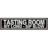 TASTING ROOM Vintage Metal Tin Street Sign Bar Cafe Garage Cave Home Room Wall Bathroom Farmhouse Garden Porch Patio Decor, 16 x 4 Inch