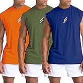 LSLXYWZX Men's Tank Tops 3 Pack Sleeveless Workout Mesh Material Quick Dry Athletic Running Gym Muscle Beach Fitness Shirts