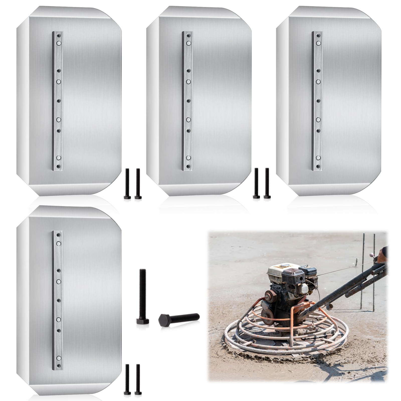 Photo 1 of Lanties 4 Pcs Trowel Blades 8" x 14" Stainless Steel Combination Blade Fits 34-36" Machines for Concrete Masonry Refinishing