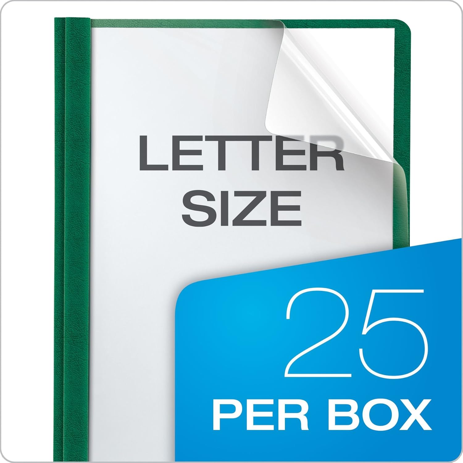 Oxford Premium Clear Front Report Covers, Dark Green, Letter Size, 25 per box (58817) : Business Report Covers : Office Products