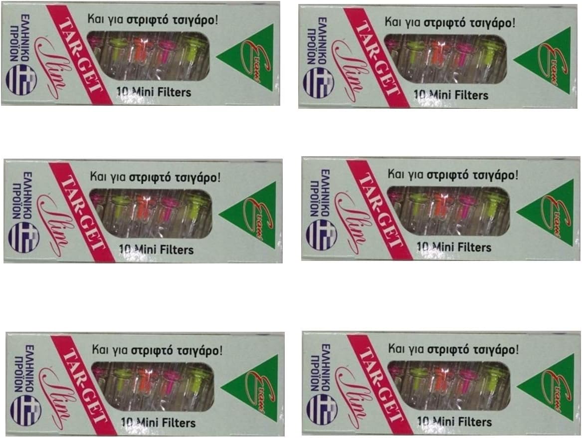 Slim Mini Filters TarGet for Slim Cigarettes & Roll Ups Disposable, Reusable for Smoking 6