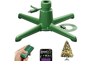 DG-Direct Musical 360° Rotating Christmas Tree Stand, Anti-tilt Noiseless, Up to 9ft 120 lb Artificial Fits 1.25–2" Tree Poles, Spinning Tree Stand with Remote, Built-in 3 Light Output Ports 800W