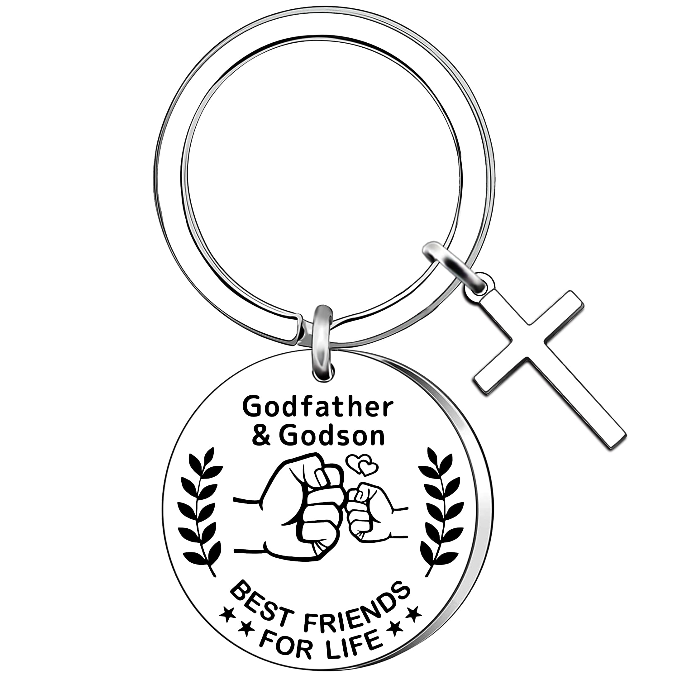 AMZQ Godfather Gifts from Godson Godfather Keyring Keychain Cross Present