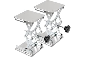 2 Pack 8 x 8 Inch Lab Scissor Jack, Stainless Steel Lab Lift Stand Table, Lab Jack Lift Platform, Expandable from 80mm to 270