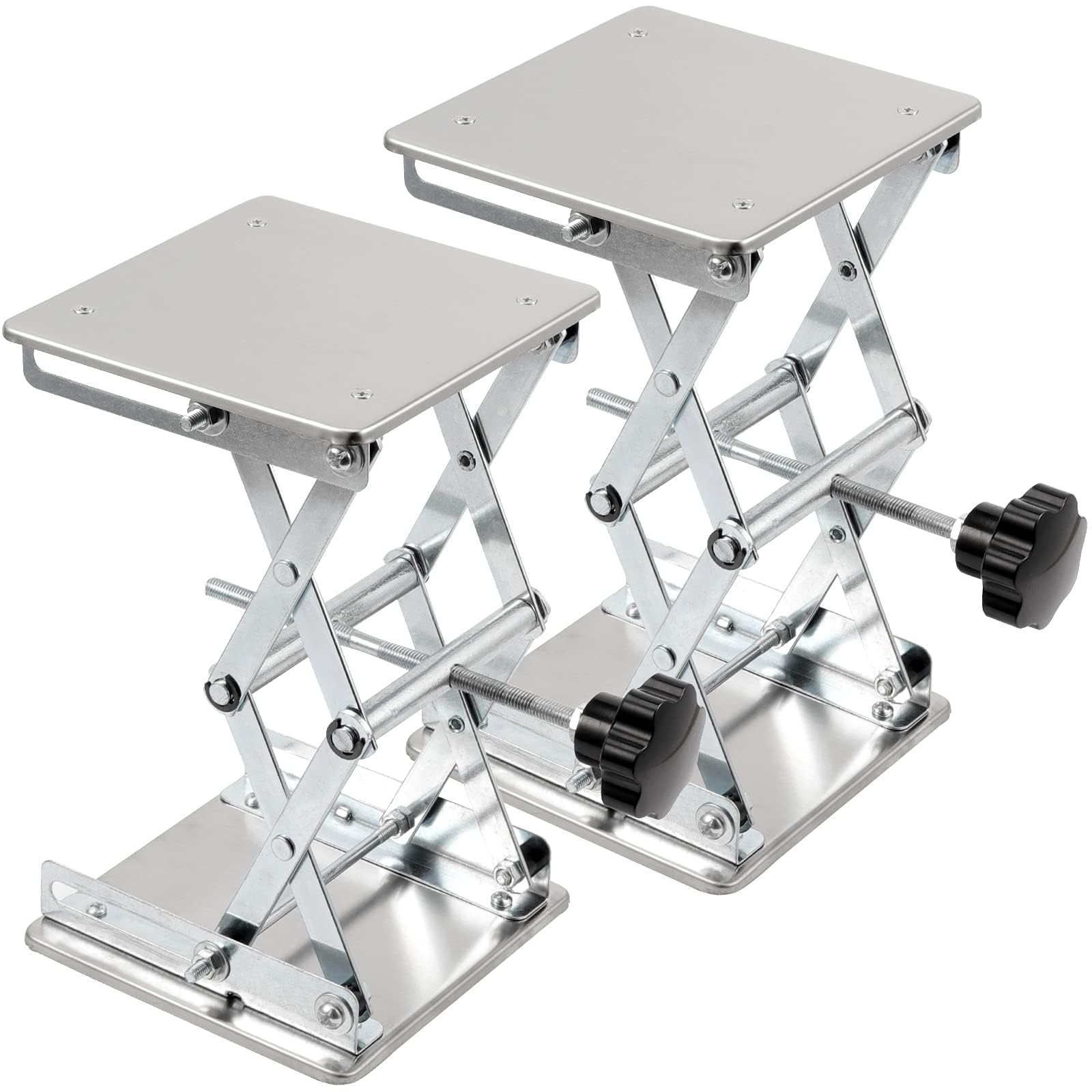Photo 1 of 2 Pack 8 x 8 Inch Lab Scissor Jack, Stainless Steel Lab Lift Stand Table, Lab Jack Lift Platform, Expandable from 80mm to 270mm