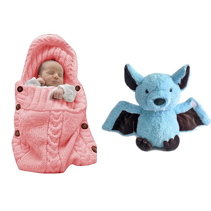 Newborn Baby Wrap Swaddle Blanket Knit Sleeping Bag Bat