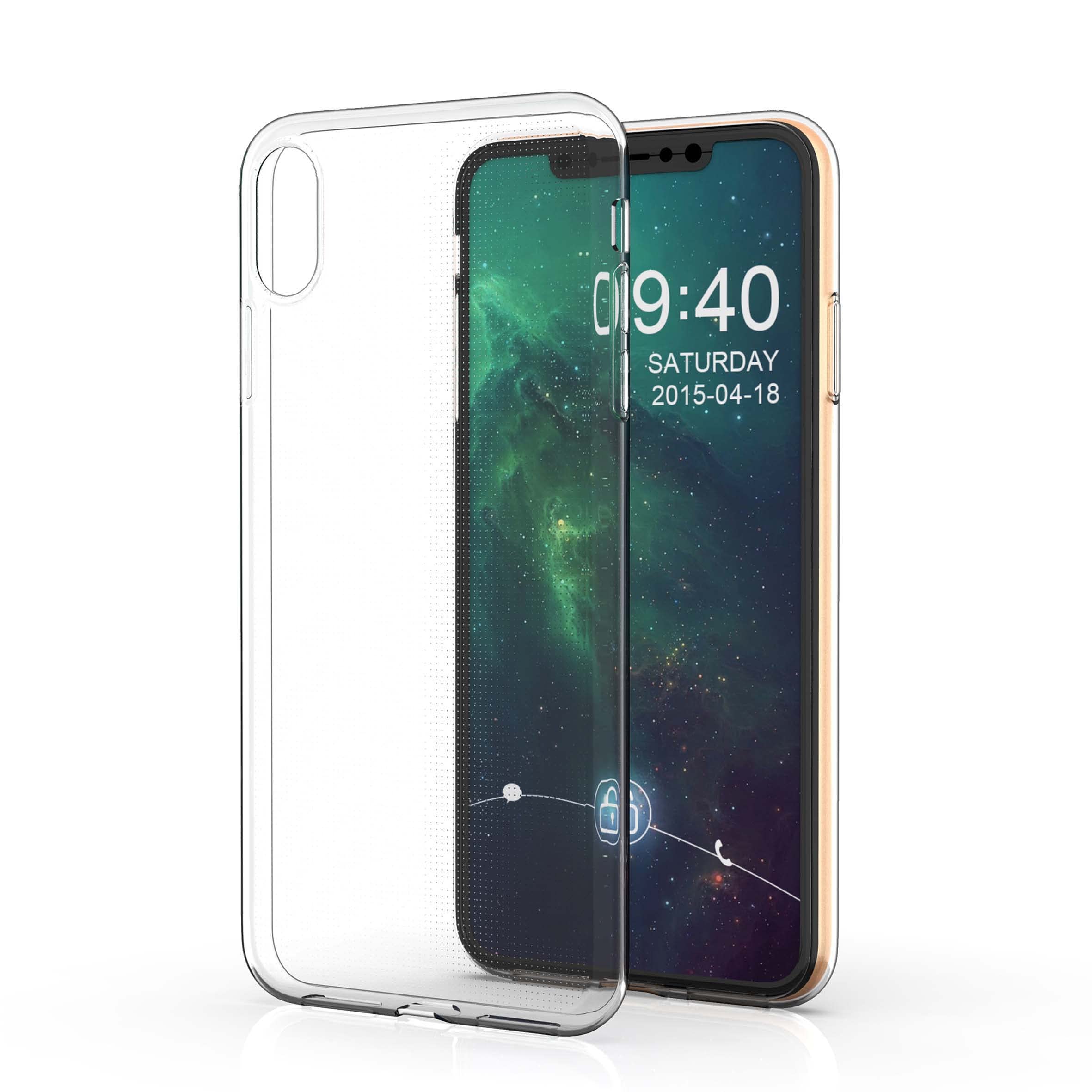ISIUM Transparent Soft Case Compatible with iPhone XS - Shockproof Silicone Protective Case - Transparent Soft TPU Bumper Case - Smartphone Protection
