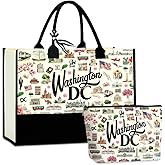 NBIAN Boston Dallas Washington DC San Francisco Los Angeles China Travel Tote Bag Makeup Bag Set