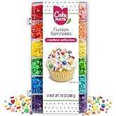 Cake Mate Rainbow Sprinkle Tacklebox, Assorted Shapes & Colors, 14 oz | Rainbow sprinkles and shapes in a divided tacklebox f