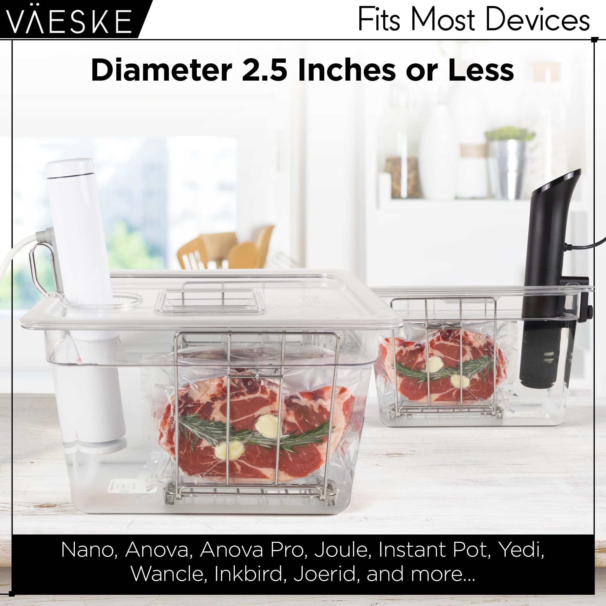 Sous Vide Container 12 Quarts with Lid, Sous Vide Rack & Insulating Sleeve | Neoprene Retains Heat | Compatible with Most Sous Vide Cookers Anova, Anova Nano, Joule, Instant Pot, Wancle (12 QT)