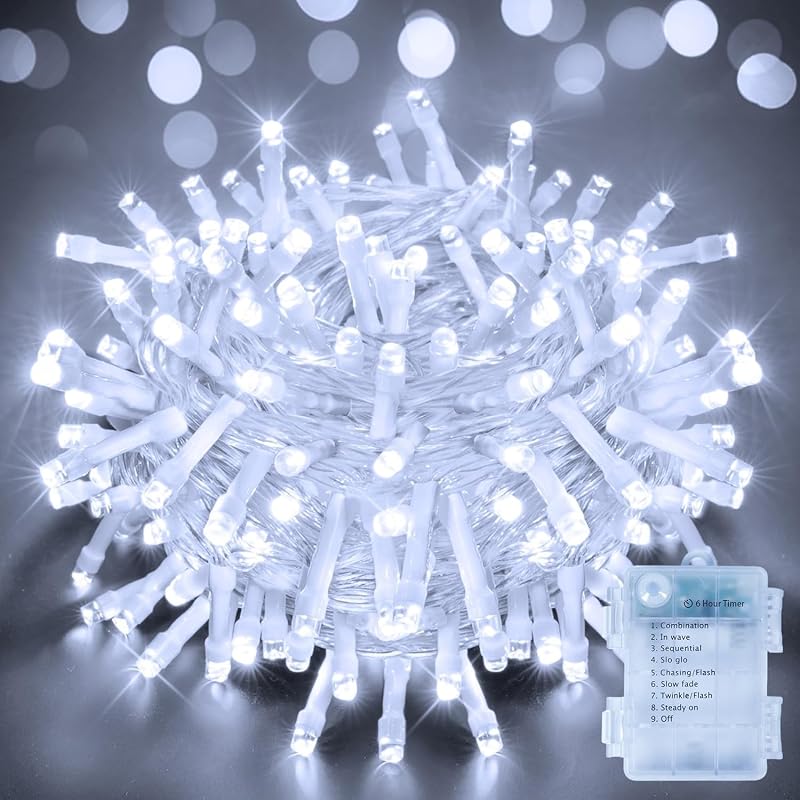 Ollny Fairy Lights Battery Operated 10m 100 LEDs 8 Modes IP44