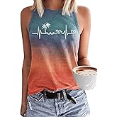 KBLDZHT Women Beach Tank Tops Hawaiian Sleeveless Tanks Summer Vacation Tees Vintage Graphic Girls Trip Tanks Vest