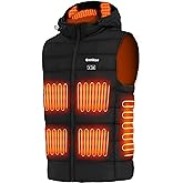 ORRNIKKO [2025 All-New Heated Vest for Men - 7.4V 16000mAh Battery Pack and Detachable Heated Hood, Mens Heated Vest