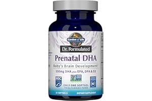 Garden of Life Dr. Formulated Prenatal DHA Fish Oil - 550mg DHA & DPA in Triglyceride Form 100% DV Vitamin D3, Single Source, Mercury Free Omega 3 DHA Supplements for Women's Health, 30 Softgels