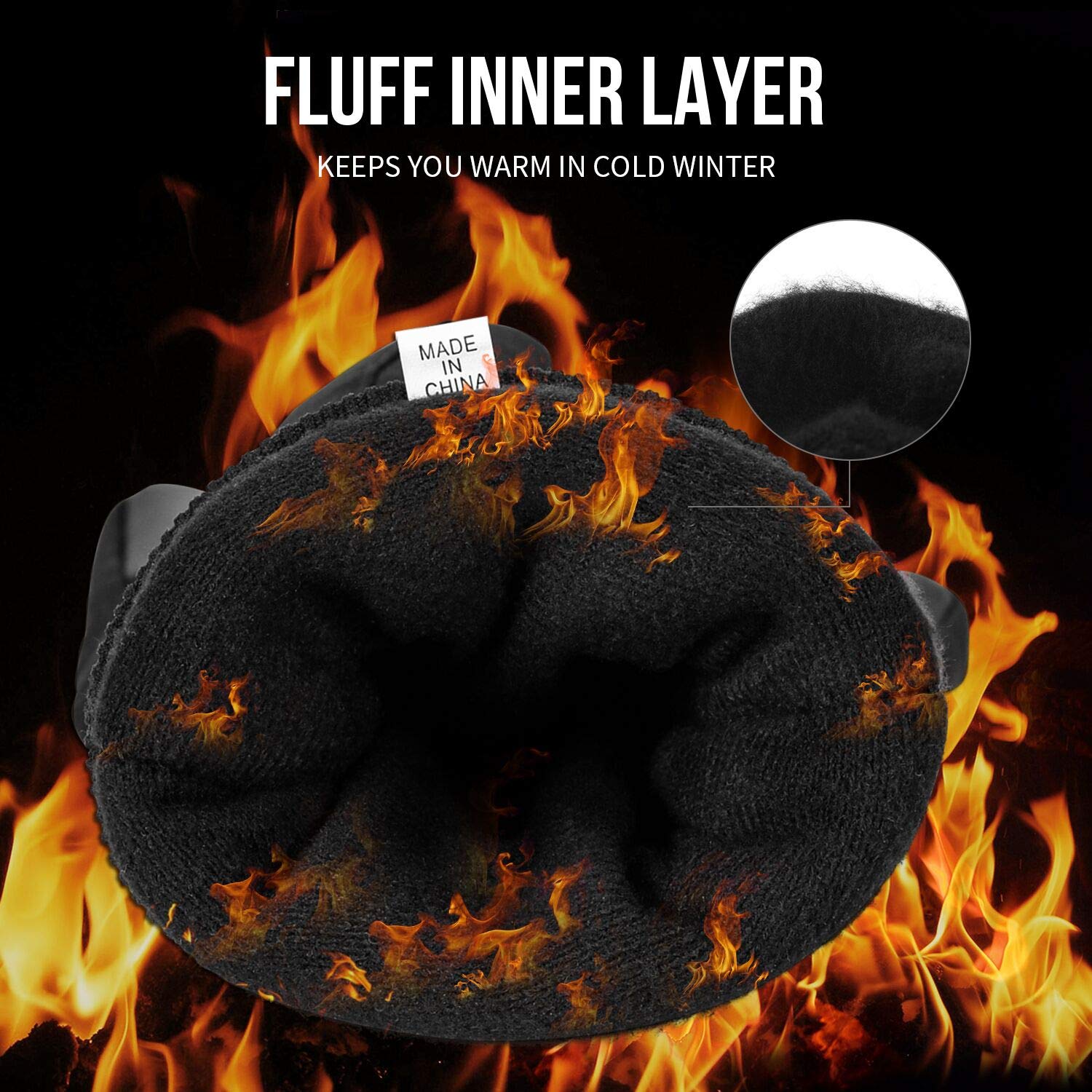 TOLEMI Winter Gloves, -20℉ Waterproof Ski Gloves 3M Thermal Gloves Touchscreen Gloves Snowboarding Insulated Gloves for Cycling Running Climbing Hiking Outdoor Sports(Black, M)