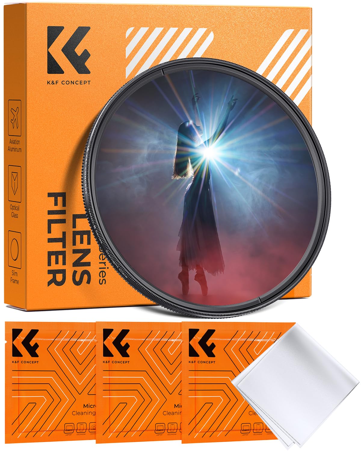 K&F CONCEPT 72mm Colorful Star Filter, Colorful Starlight Dreamy Creative Special Effects Optical Glass Lens Filters