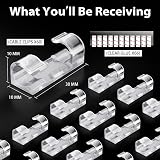 RYCHUI 60Pcs Cable Clips Self Adhesive Wire Organizer Transparent view 2