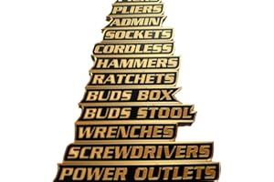 New 12 Pack of Magnetic Toolbox Labels,3D-Printed Tool Box Labels,Reusable Tags for Steel Toolboxes, Carts, Drawers (Yellow)