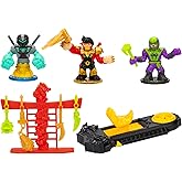 Legends of Akedo Ninja Fury Official Rules Starter Pack - 3 Warriors: Ultra RareThree Strikes Chux, Classic Venom Fang Ninja & Legendary Psyclone Shutdown & 1 Controller & Weapon Rack with 4 Weapons