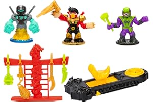 Legends of Akedo Ninja Fury Official Rules Starter Pack - 3 Warriors: Ultra RareThree Strikes Chux, Classic Venom Fang Ninja & Legendary Psyclone Shutdown & 1 Controller & Weapon Rack with 4 Weapons