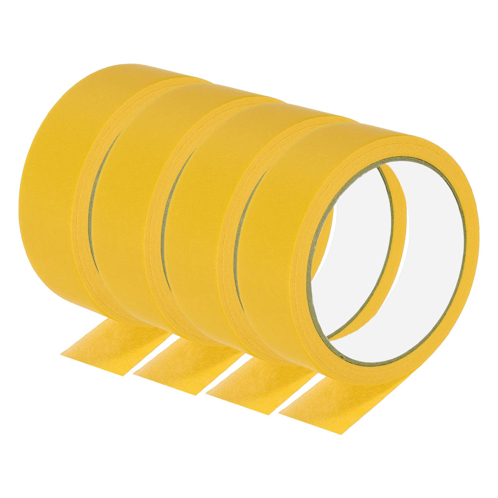 PATIKIL Masking Tape 1.2 Inch Wide, 4 Roll 22 Yard Painters Tape Bulk No Residue Craft Tape for Wall Painting Labeling Car Painting Home DIY Flower Crafts Decoration, Yellow