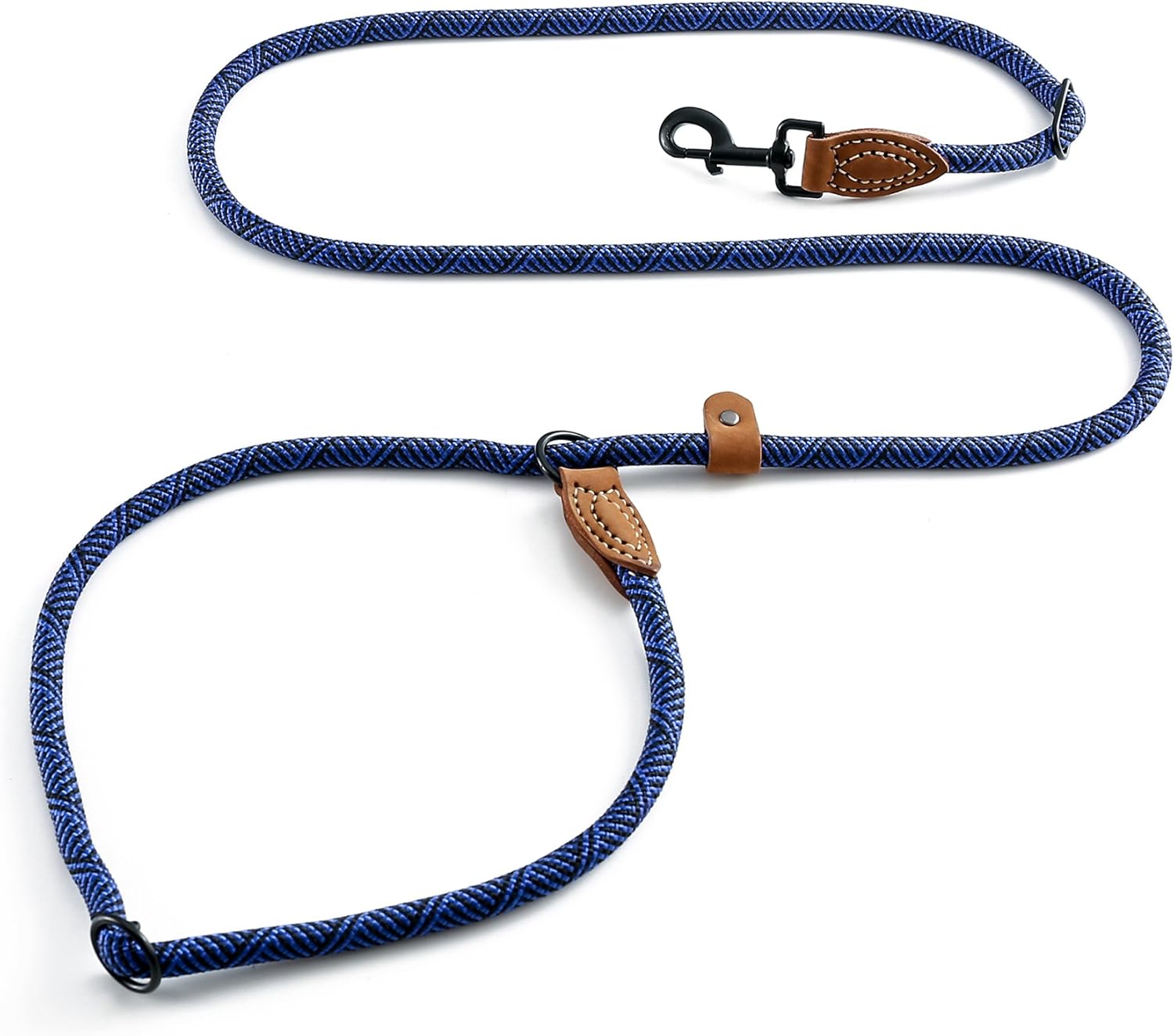 Mile High Life Hands Free Leather Tailor Handle Mountain Climbing Dog Rope 6FT Leash with Heavy Duty Metal Sturdy Clasp (Blue) - Image 4