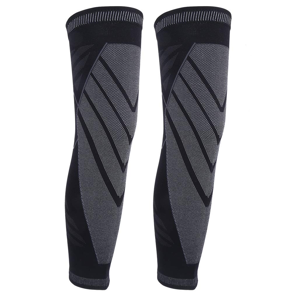 Huairdum 2PCS Long Sleeve Knee Protector, Knitted Nylon Flexible Knee Pad Summer Thin Kneepad Unisex Knee Sleeves for Basketball Football Baseball