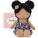 Jumbrace Soft Baby Doll Toys (16'') Baby Rag Doll for Girls Birthday Gift Girl Plush Toys Gift for Toddler Kids (Black)