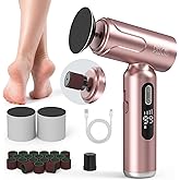 PELCAS Electric Foot Callus Remover with LED Screen, 2 in 1 Manicure & Pedicure Kit, 100 PCS Sandpapers Electric Foot File for Women & Men, Cordless Feet Filer for Foot Callus, Thick Nails Pink