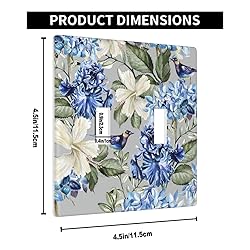 Pznen Blue Floral 2-Gang Toggle Wall Plate Outlet