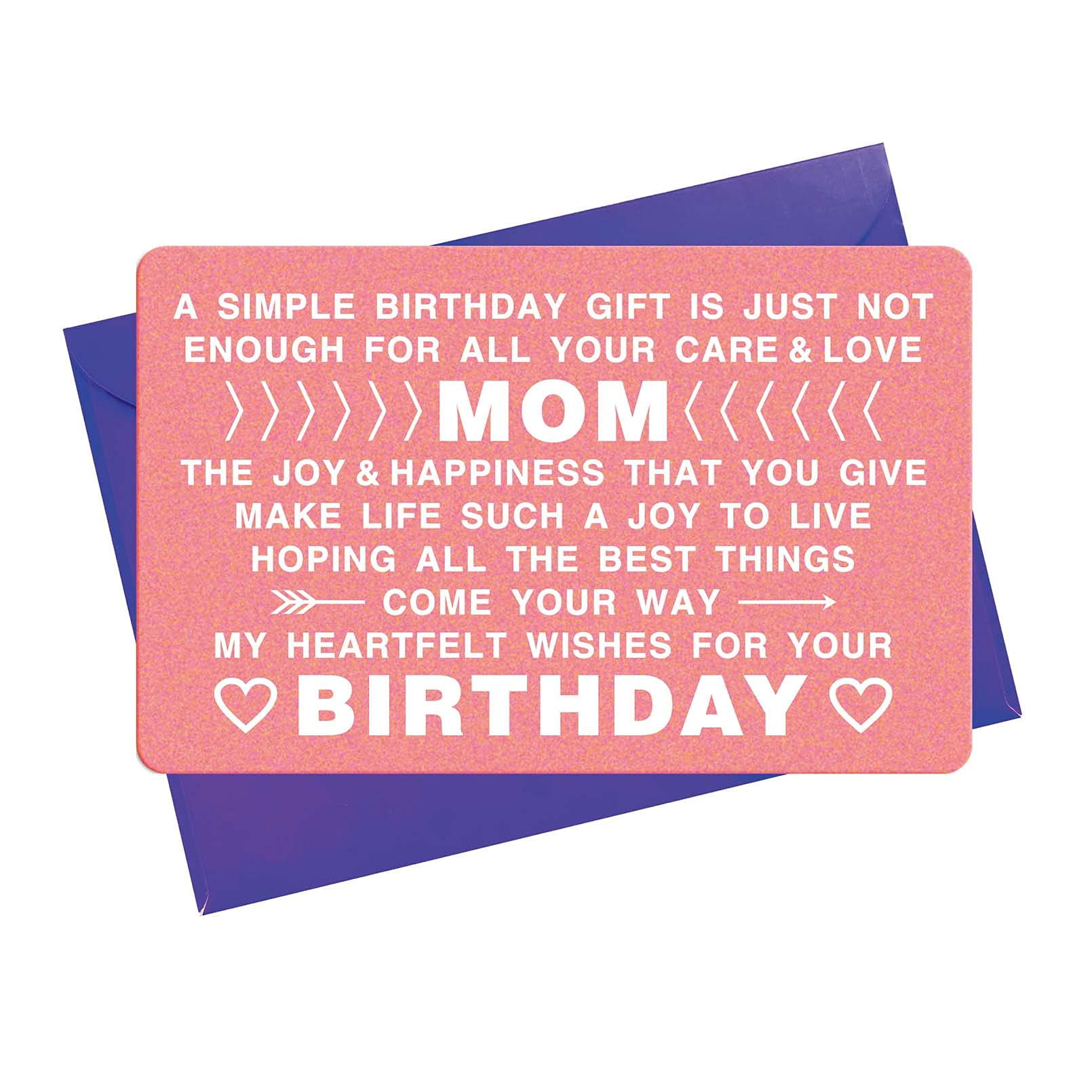 TGCNQ Mom Birthday Gifts, Mother Birthday Card- Engraved Wallet Card