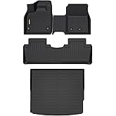 Binmotor-All Weather Car Floor Mats and Cargo Liner Set for Nissan Ariya 2023-2025, 2 Rows with Cargo Mat Set, TPE Liners for Ariya Accessories Mats Trunk Liner Mat-Black