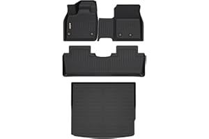 Binmotor-All Weather Car Floor Mats and Cargo Liner Set for Nissan Ariya 2023-2025, 2 Rows with Cargo Mat Set, TPE Rubber Liners for Ariya Accessories Mats Trunk Liner Mat-Black
