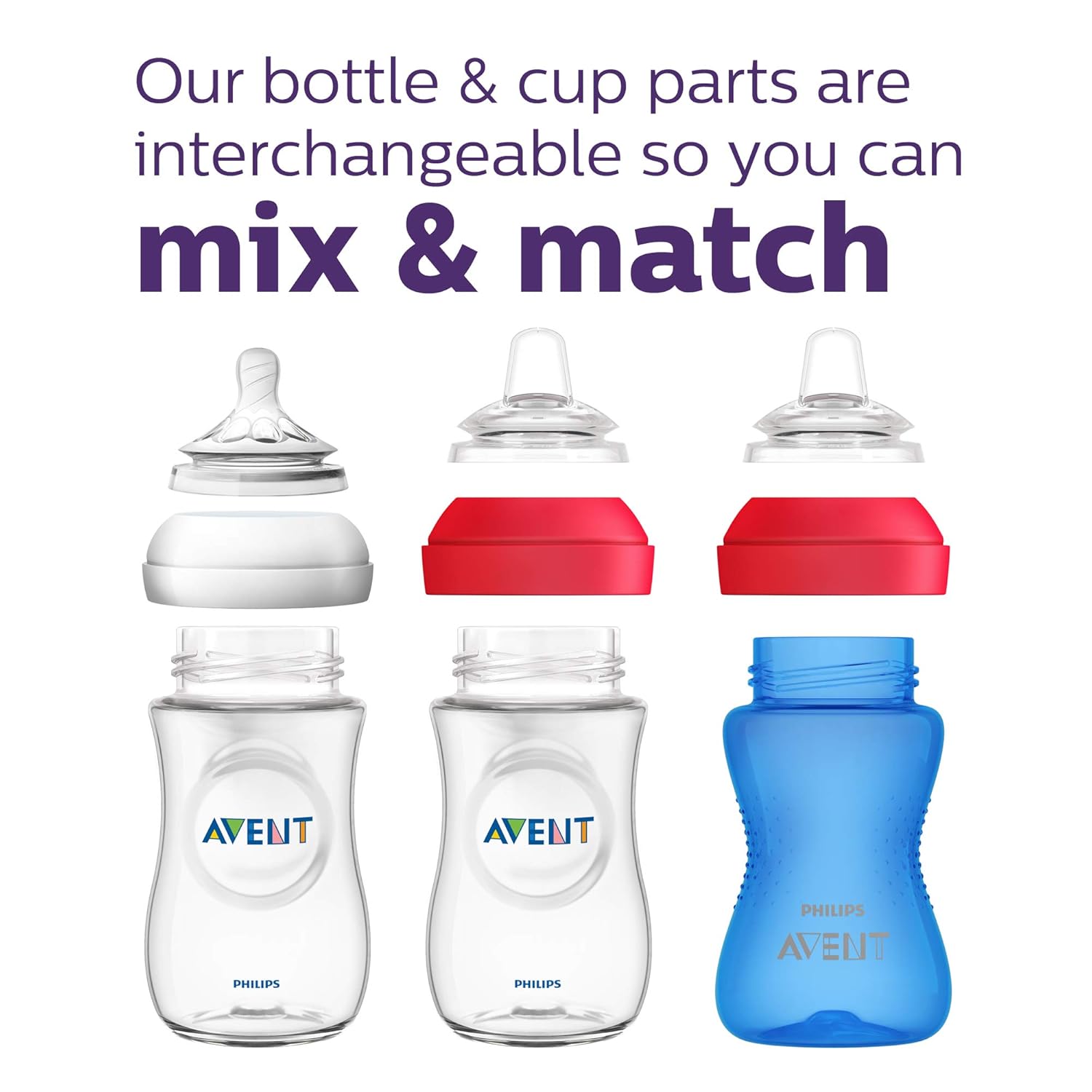 Philips AVENT My Grippy Spout Cup, 10oz, 2pk, Blue/Green, SCF801/21 : Baby