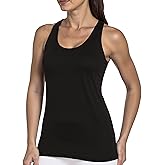 Tank Top for Women, Workout Tank Tops Woman, Long Athletic Racerback Tank Tops for Women, Compression Sleeveless Shirts (XX-Small, Black)