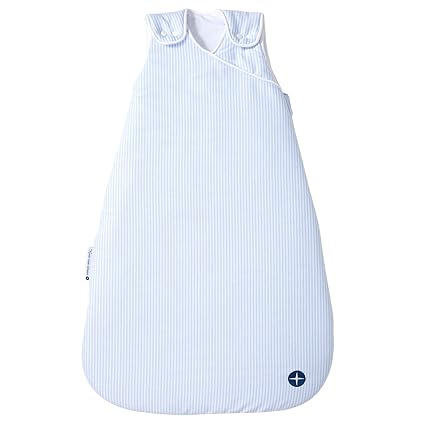 Baby Schlafsack Neugeboren 60cm nordic coast | Hellblau Weiß 0-3 Monate | Schlafsack Baby Ganzjährig für 18-21° Raumtemperatu