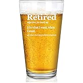 Retired Definition I Do What I Want When I Want Retirement Gifts Beer Glass 16 oz Not My Problem Anymore Going Away Gift For Boss Coworker Pint Glasses Clear Drinking Glass