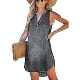 CUPSHE Women's Denim Mini Dress Jean Dresses V Neck Sleeveless Casual Summer Outfits 2025 Trendy